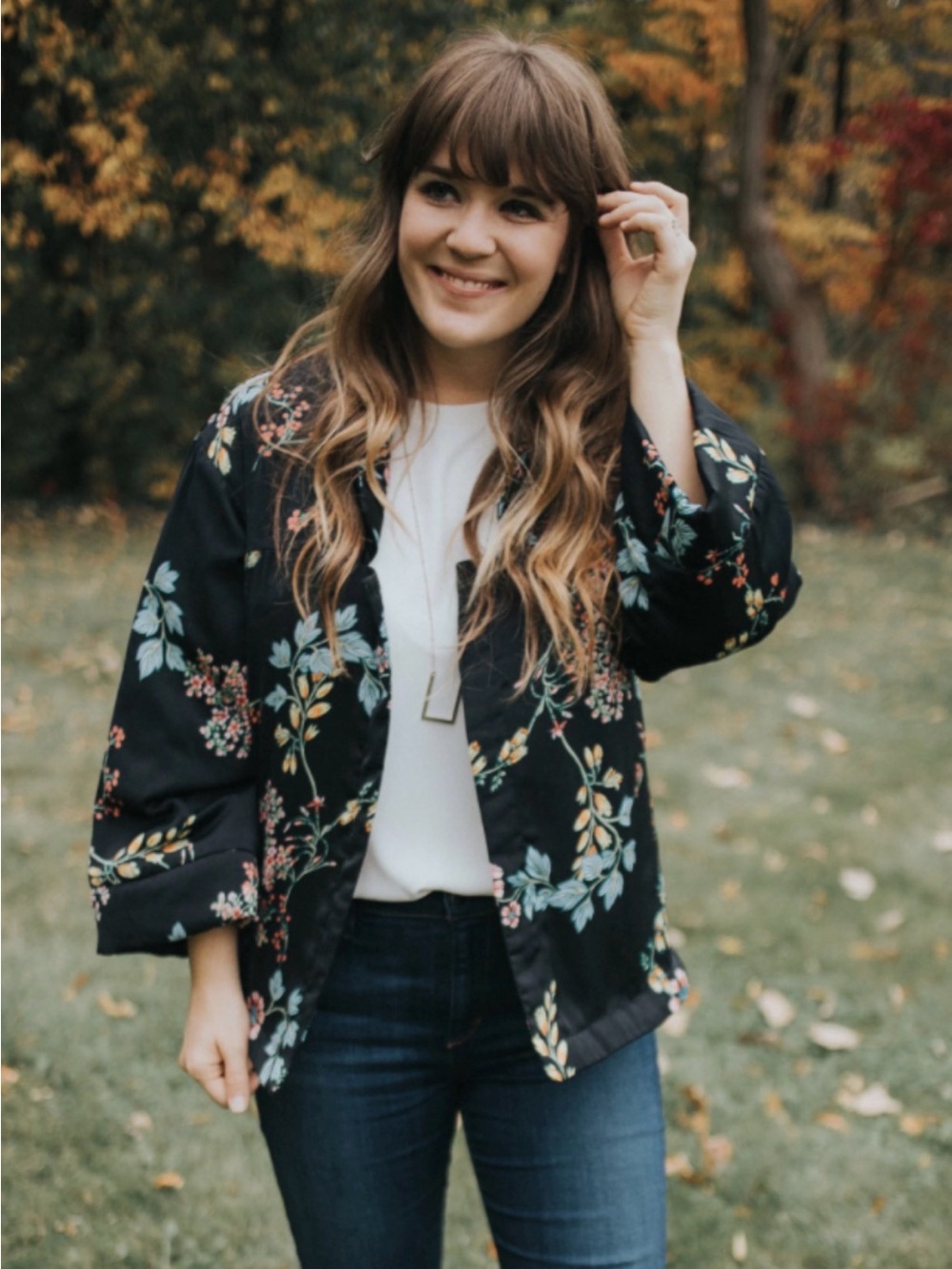 Who What Wear Floral Kimono Jacket - Picture 1 of 4